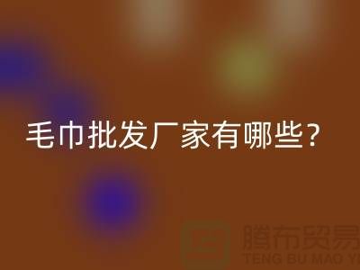 竹纖維毛巾批發(fā)廠家有哪些?